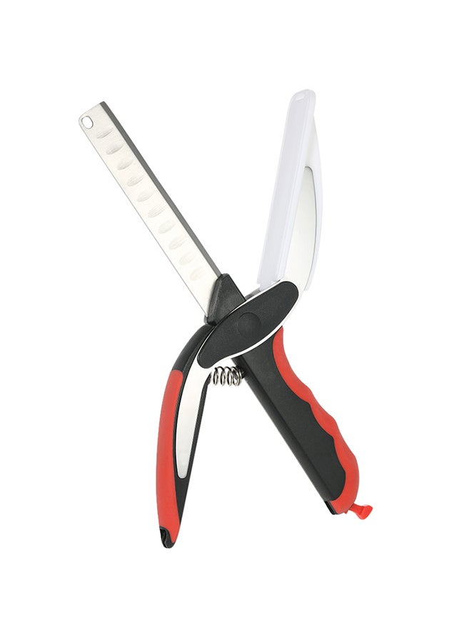 2-In-1 Knife And Cutting Board Scissor Red/Black/Silver  - Image 1