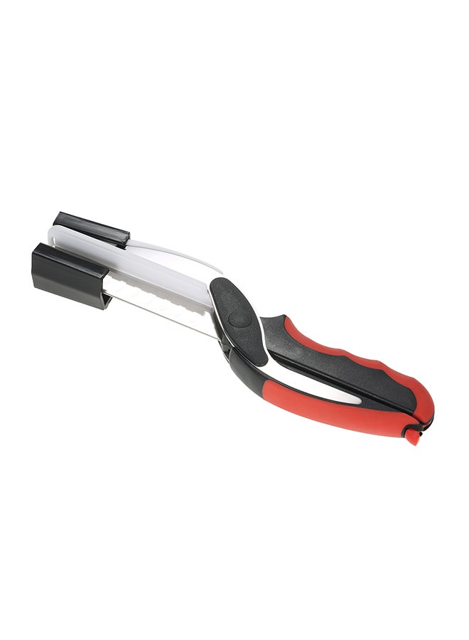2-In-1 Knife And Cutting Board Scissor Red/Black/Silver  - Image 2