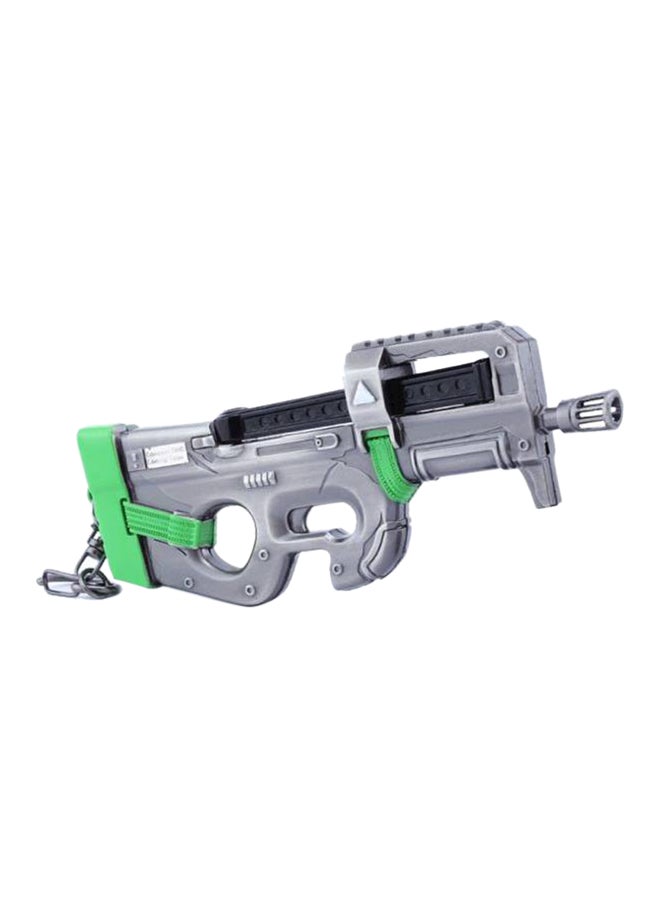 Fortnite P90 Submachine Gun Key Chain Silver/Green/Black - Image 1