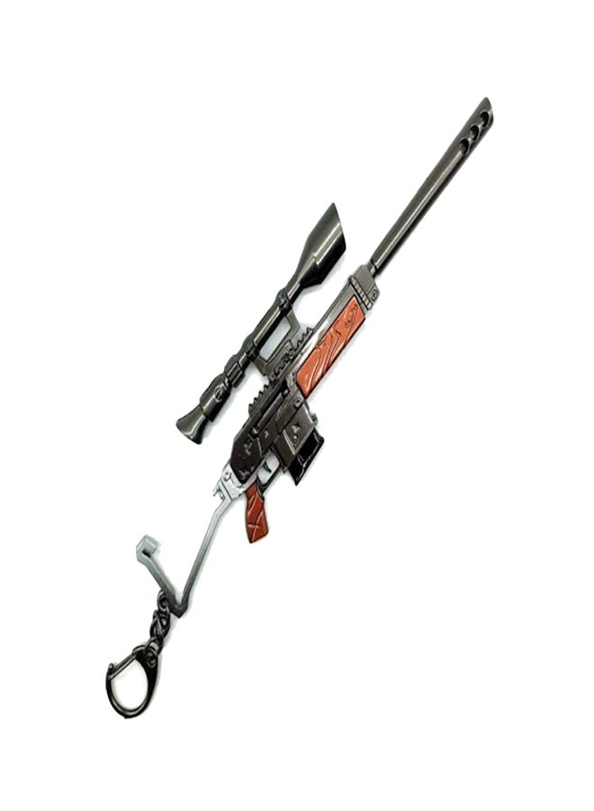 Rifle Model Keychain Dark Grey/Rust/Silver