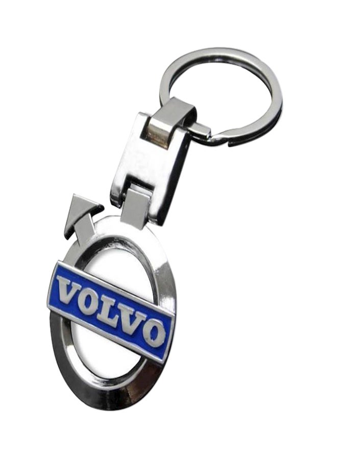 Volvo Blue Logo 3D Chrome Plated Key Chain - Image 1