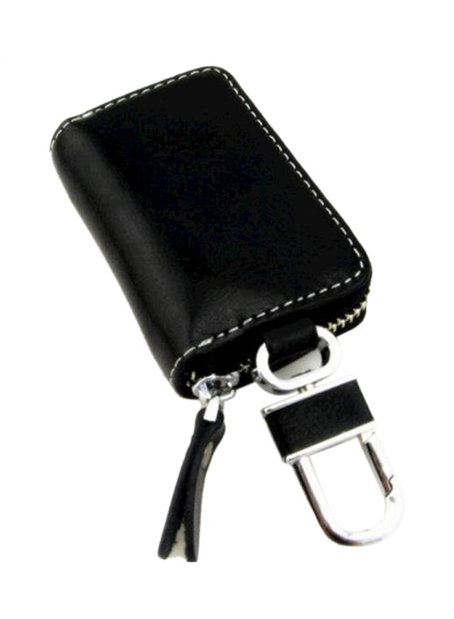 Toyota Leather Ring Holder Cover Car Auto Coin Cover Zipper Keychain - Image 1