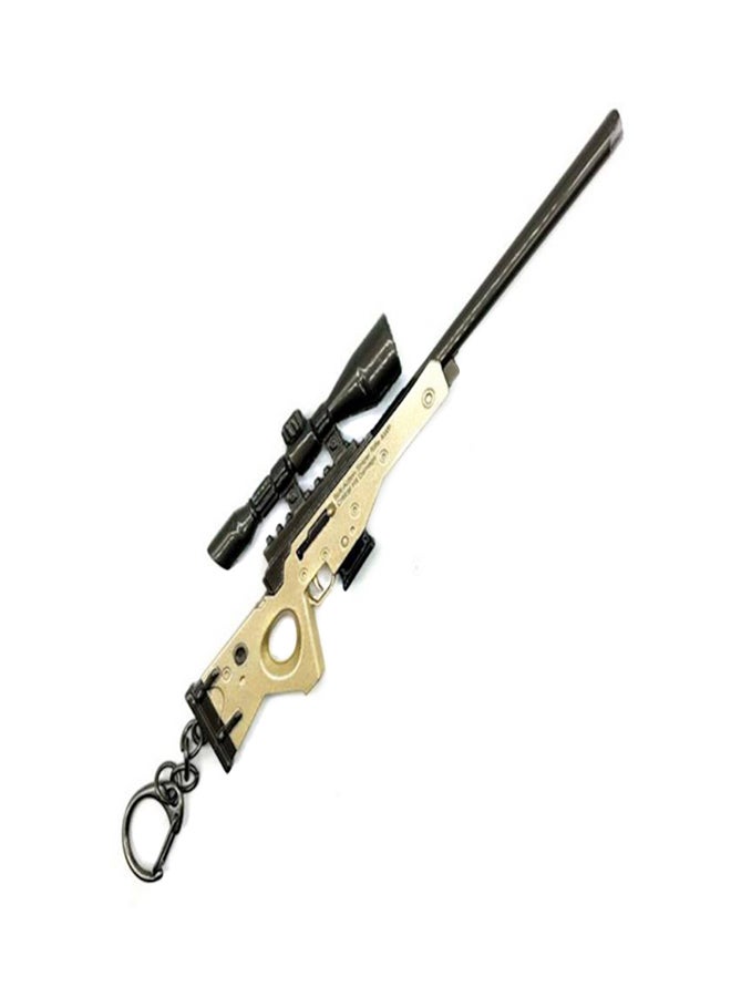 Rifle Pistol Toy Model Keychain Black/Gold