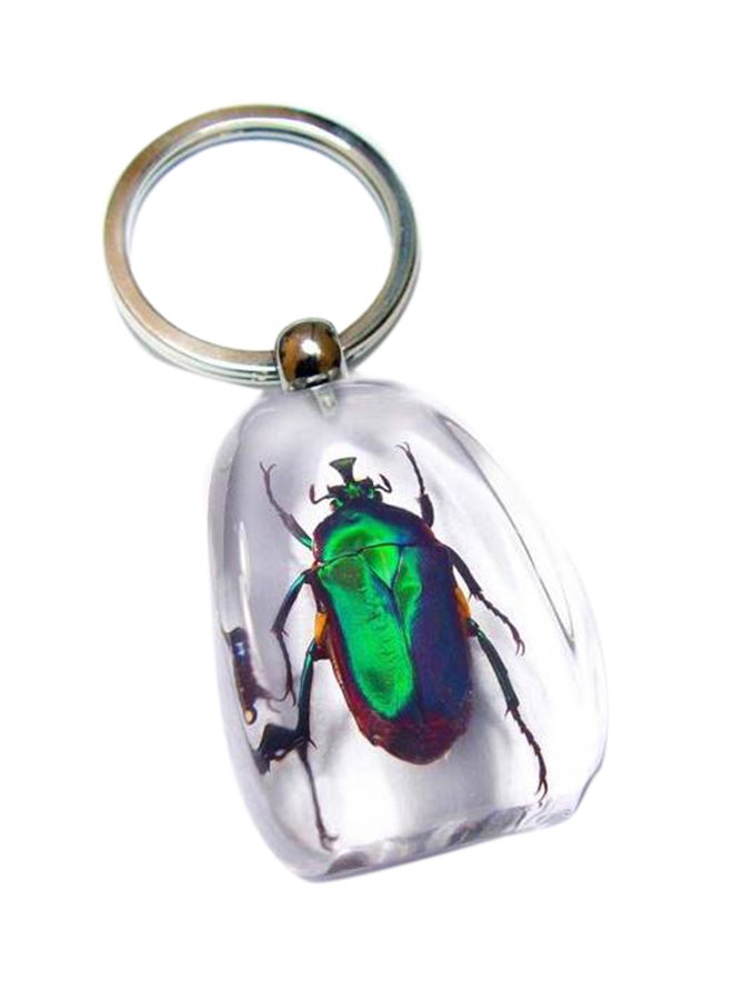 Real Green Beetle Insect Keychain