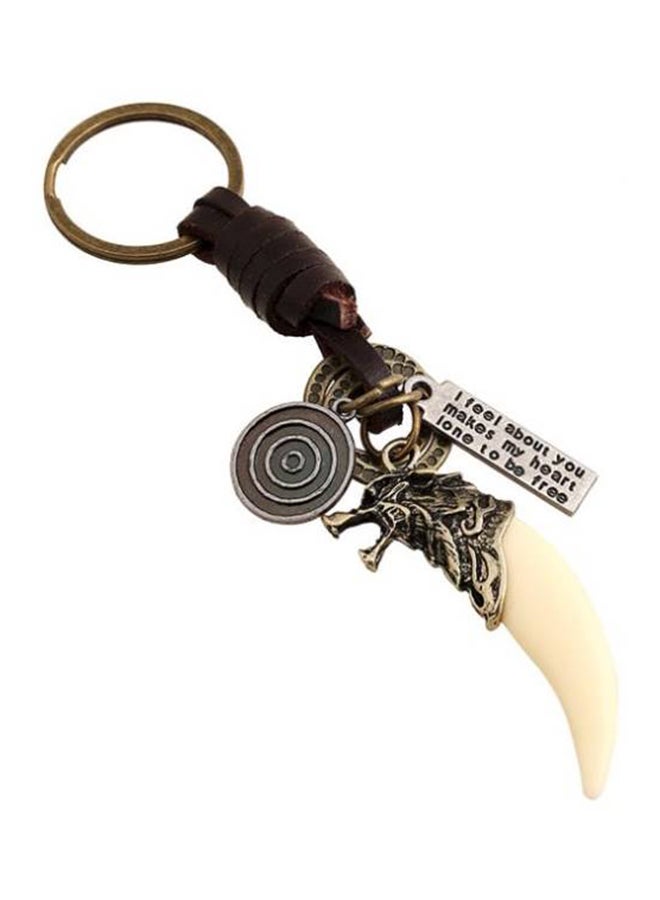 Antique Wolf Tooth Shape Key Chain Multicolour - Image 1