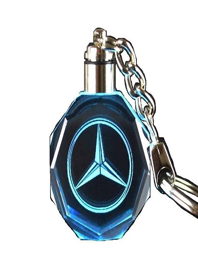 Mercedes-Benz Car Logo Keychain Blue/Black/Gold - Image 1