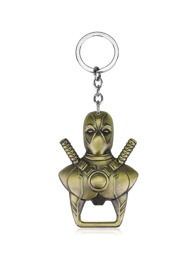 Bronze Alloy Metal Bottle Opener Key Holder Casual Key Chain - Image 1