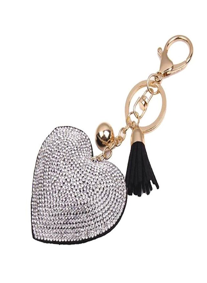 Fashion Love Drilling Studded Fringed Key Chain