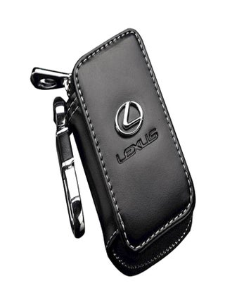 محفظة مصنوعة من جلد البقر ومزودة بسلسلة مفاتيح ومزينة بكلمة "Lexus" تماماً مثل المفتاح وجهاز التحكم عن بُعد - v1556024350/N24106647A_1