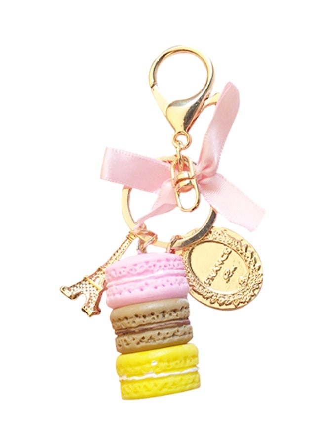 Sharpdo Lovely Macarons Key Chain Tassel Type Ring Bag Car Pendant Pink/Yellow/Gold  - Image 1
