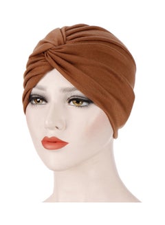 Criss Cross Patterned Hijab Scarf Brown