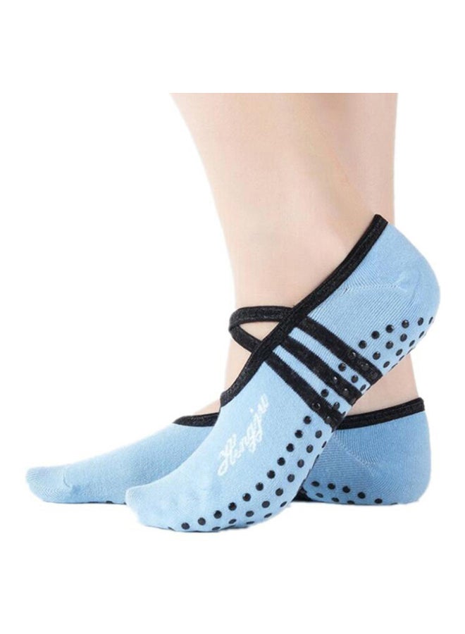 Sharpdo Criss Cross Yoga Sock Blue/Black/White - Image 1