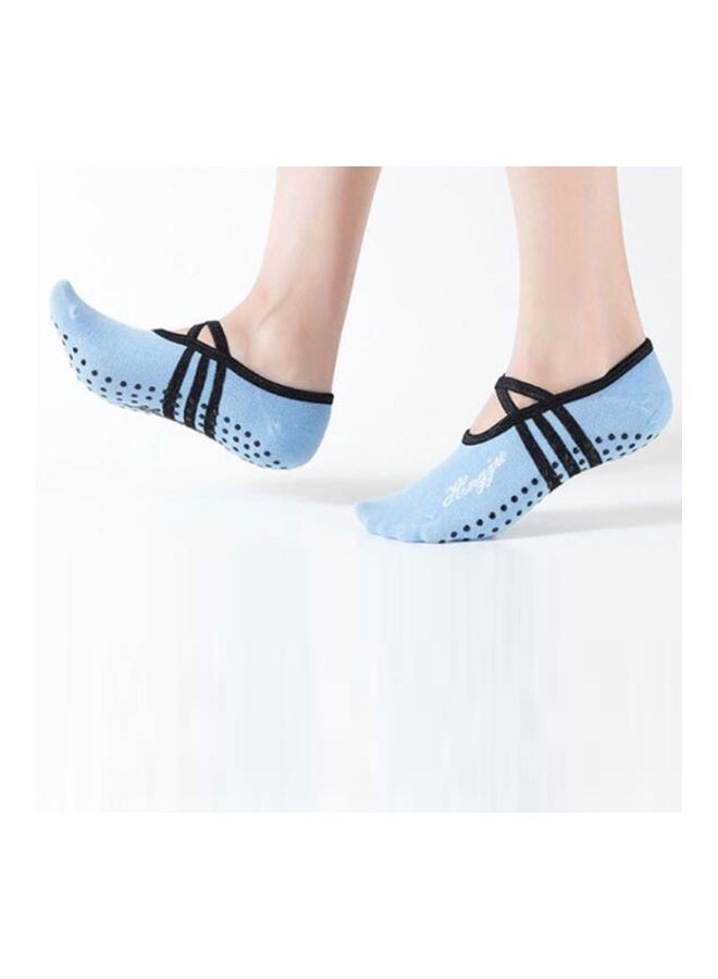 Sharpdo Criss Cross Yoga Sock Blue/Black/White - Image 3