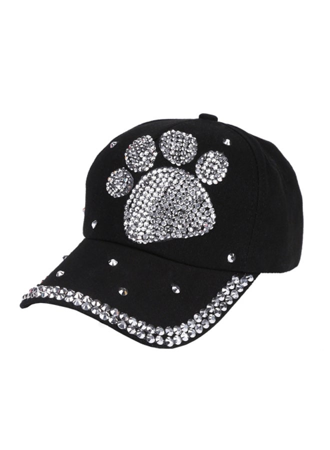 شاربدو قبعة بلون أرجواني بطبعة قدم حيوان أسود/شفاف - Image 5