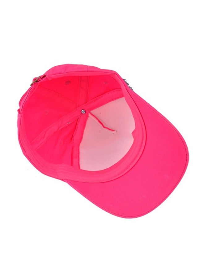 Sharpdo Star Pattern Beeds Studded Cap Pink/Silver - Image 5