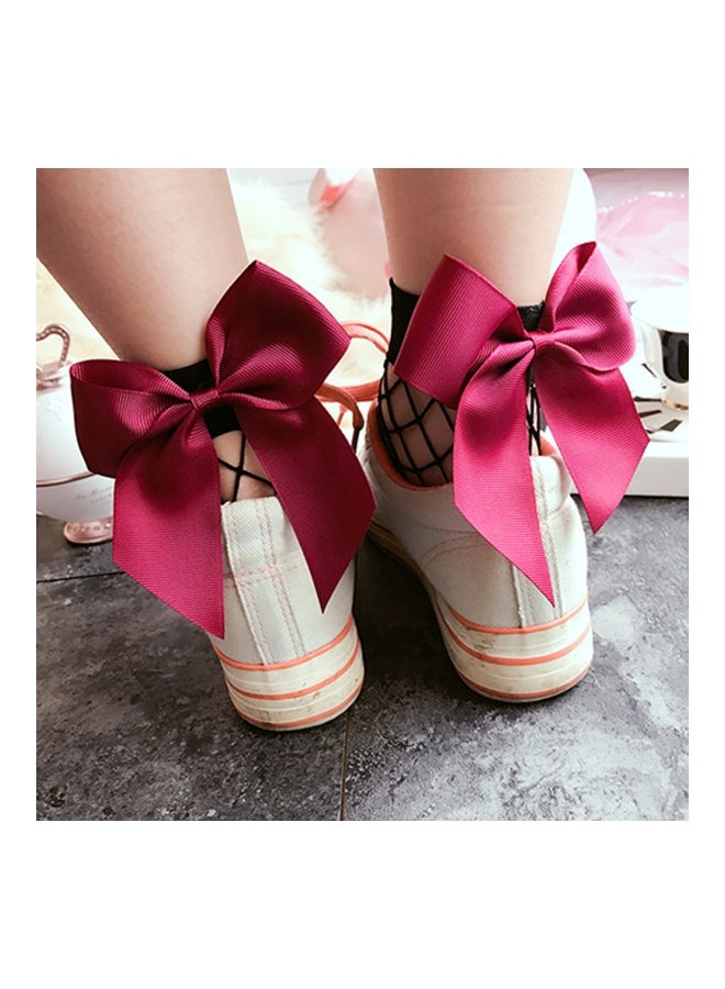 شاربدو مجموعة جوارب بتصميم عقدة فيونكة من 3 قطع أسود/أحمر/رمادي - Image 3