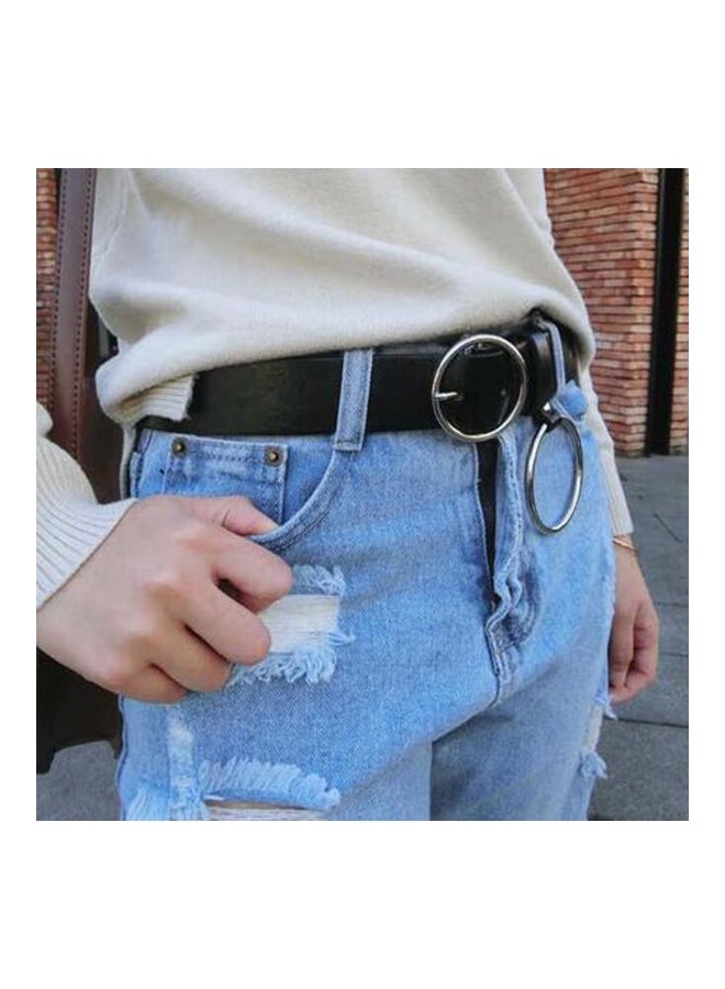 شاربدو حزام مزين بحلقة معدنية أسود/فضي - Image 5