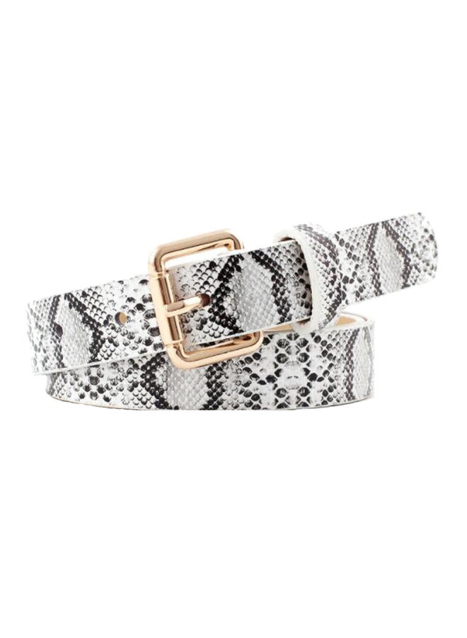 Sharpdo Animal Printed Belt White/Black/Gold - Image 1