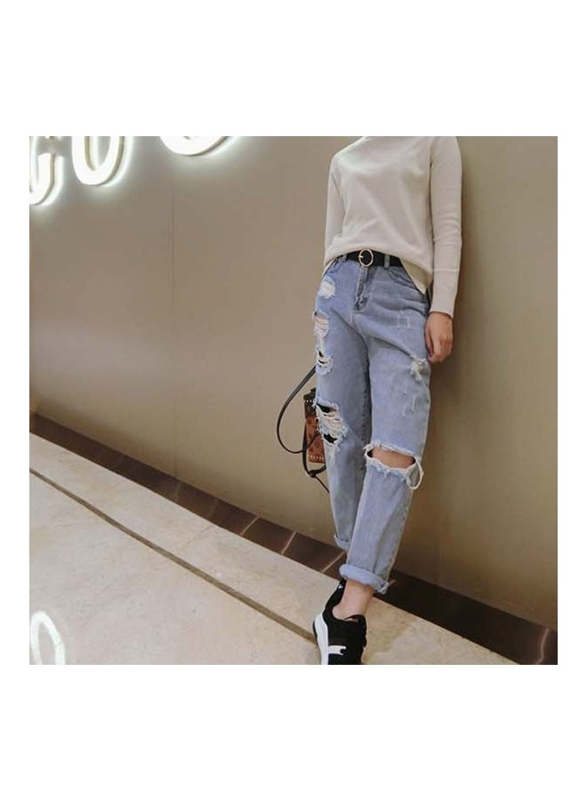 شاربدو حزام بإبزيم وحلقة ذهبية أسود - Image 3