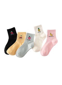 Sharpdo Pair Of 5 Fruits Printed Socks Multicolour  - Image 1