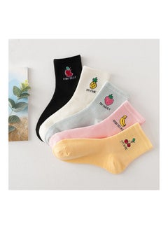 Sharpdo Pair Of 5 Fruits Printed Socks Multicolour  - Image 2