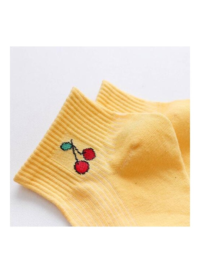 Sharpdo Pair Of 5 Fruits Printed Socks Multicolour - Image 3