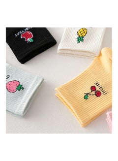 Sharpdo Pair Of 5 Fruits Printed Socks Multicolour  - Image 4