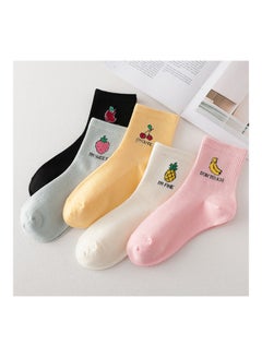 Sharpdo Pair Of 5 Fruits Printed Socks Multicolour  - Image 5