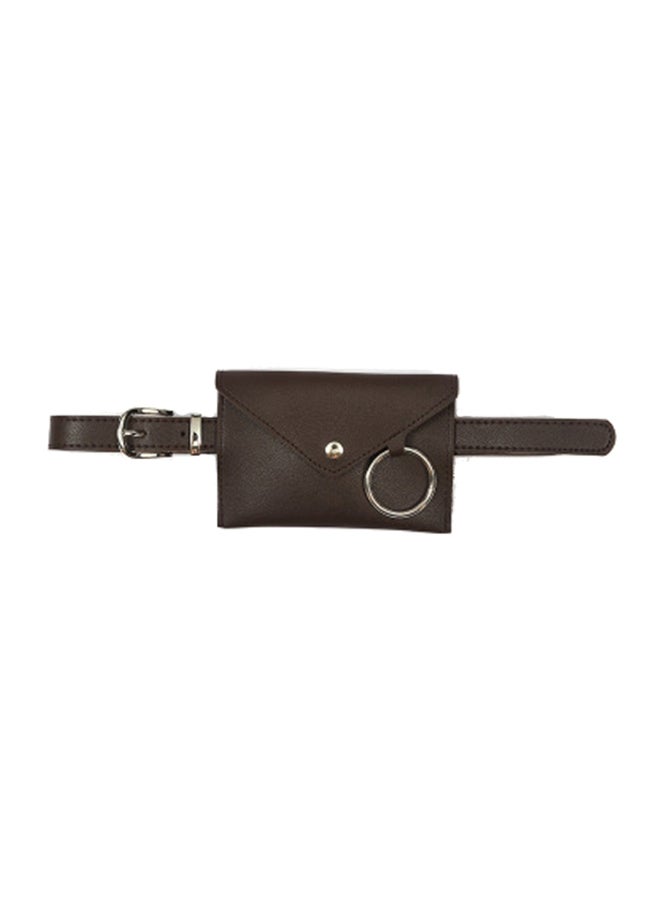 Sharpdo Belt With Waist Bag Dark Brown/Silver - Image 1