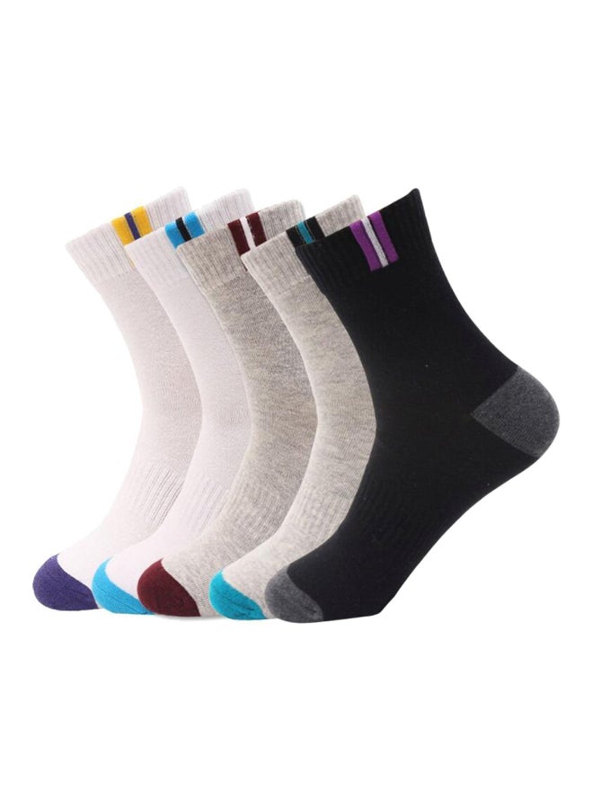 Sharpdo 5-Pair Breathable Cozy Socks Multicolour - Image 1