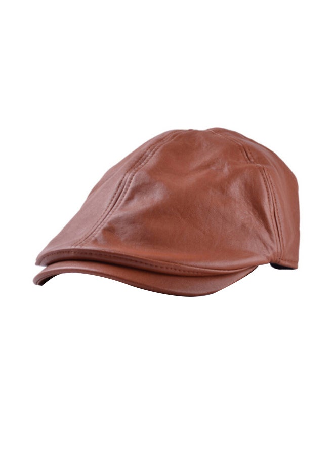 Sharpdo Leather Golf Cap Brown  - Image 1