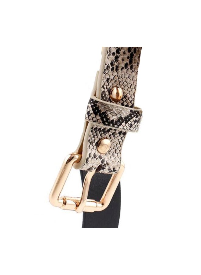 شاربدو حزام بنقشة جلد حيوان بيج - Image 2