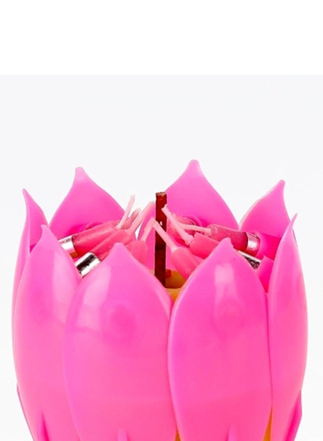 Lotus Flower Birthday Music Candle Pink/Yellow/Green  - Image 4