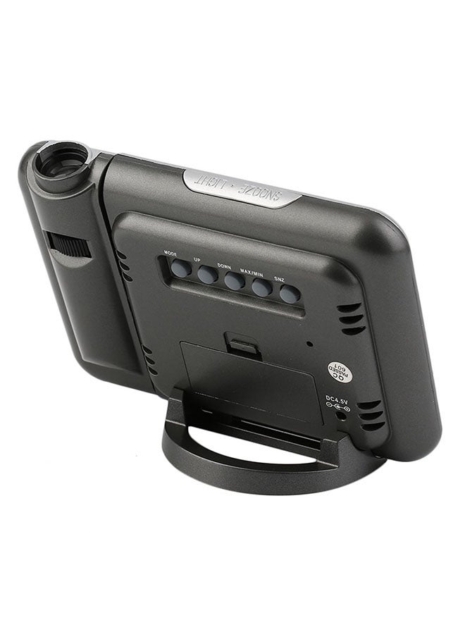 ساعة منبه بشاشة عرض LCD رقمية أسود/فضي - Image 2