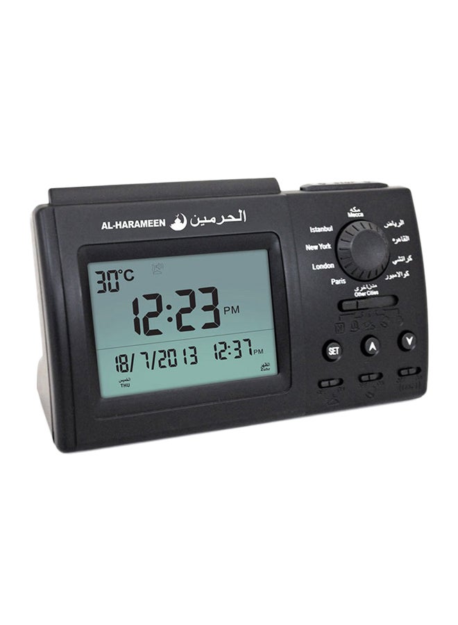 Muslim Praying Alarm Desk Clock Black  - Image 3
