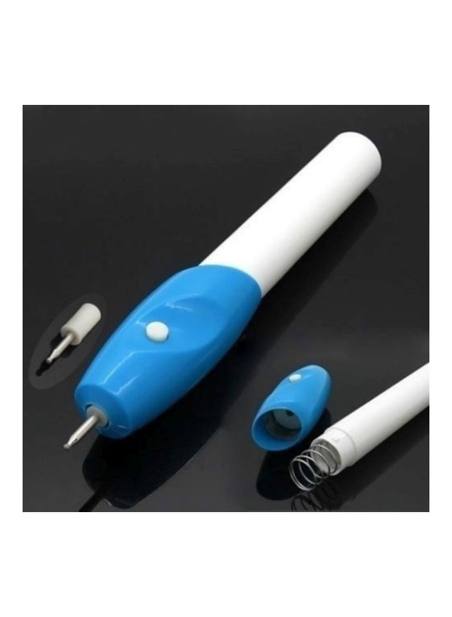 Plastic Engraving Pen White/Blue  - Image 4