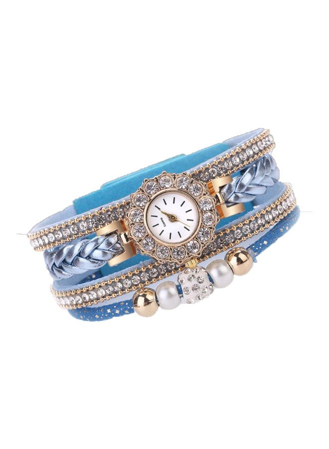 Sharpdo Women's Stone Studded Analog Watch LS920-BL - Image 1