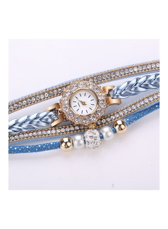 Sharpdo Women's Stone Studded Analog Watch LS920-BL - Image 2