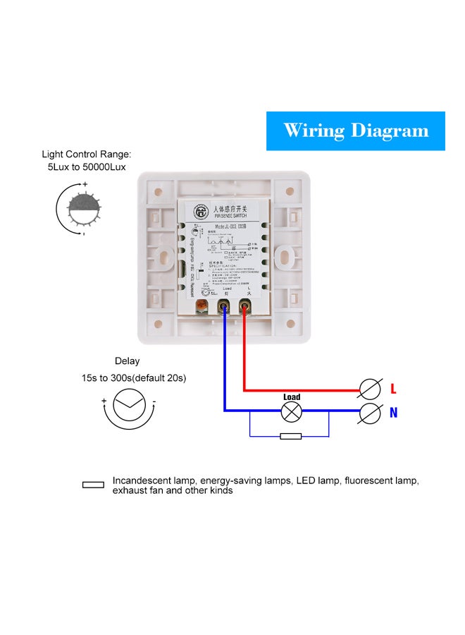 Automatic IR Motion Sensor ON/OFF Switch White  - Image 5