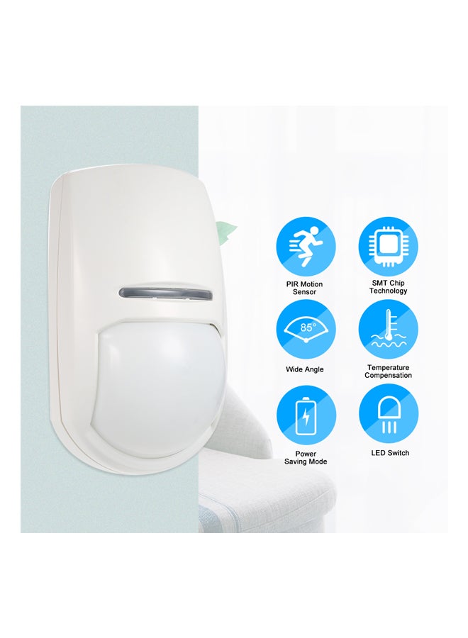 Generic - Wired PIR Motion Sensor Security Alarm System White 11.6x6.8x5cm - Image 1