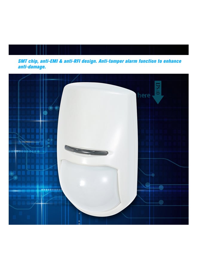 Generic - Wired PIR Motion Sensor Security Alarm System White 11.6x6.8x5cm - Image 1