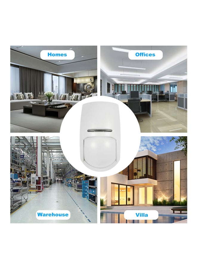 Generic - Wired PIR Motion Sensor Security Alarm System White 11.6x6.8x5cm - Image 1