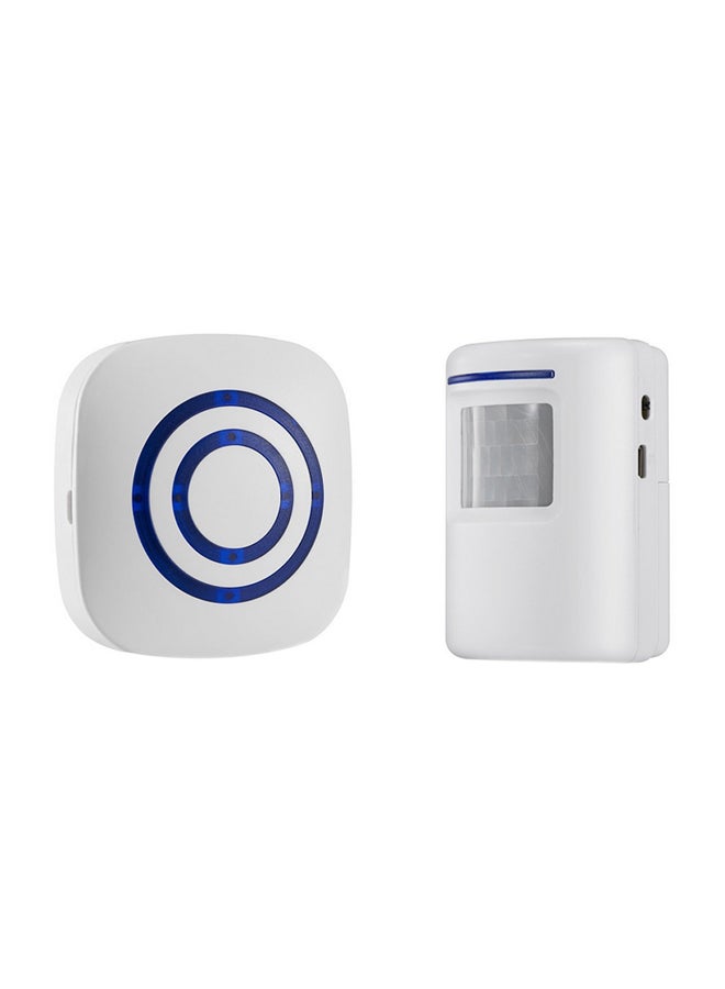 Digital Doorbell And Infrared Induction Alarm Set White/Blue - Image 1