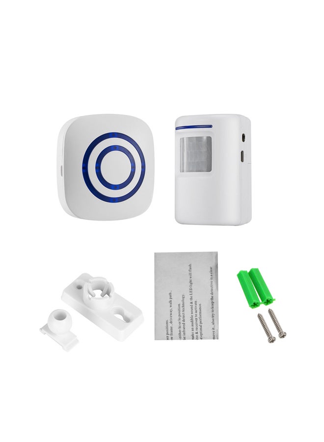 Digital Doorbell And Infrared Induction Alarm Set White/Blue - Image 3