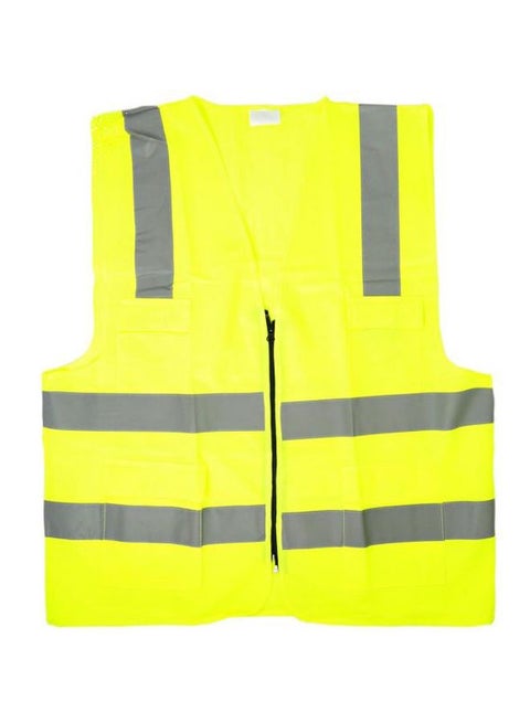 Safety Vest With Zipper Green/Grey One Size