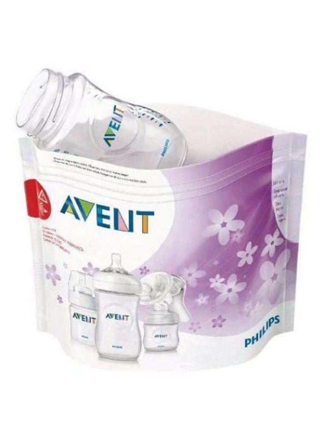 Philips Avent 5-Piece Microwave Sterilizer Bags - Purple/White/Blue - Image 1