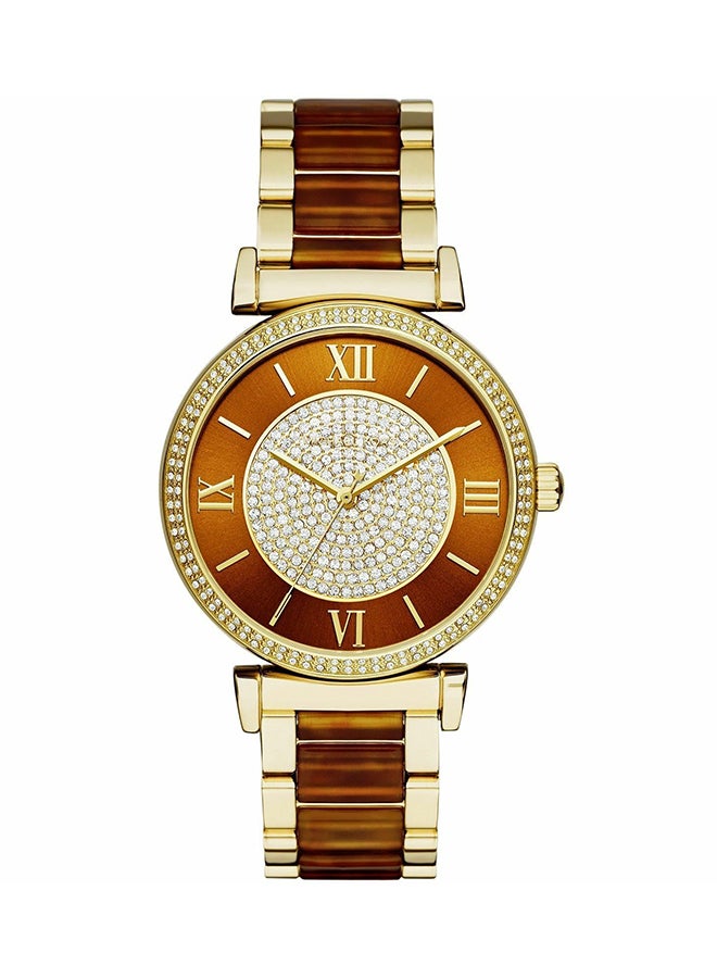 ساعة كاتلين بسوار من الإستانلس ستيل - طراز Mk3411 women