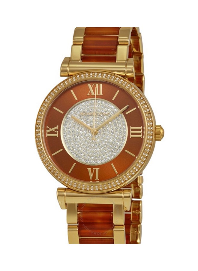 ساعة كاتلين بسوار من الإستانلس ستيل - طراز Mk3411 women