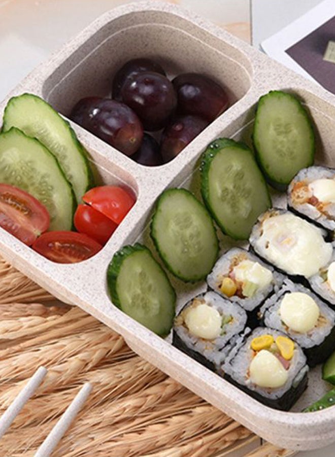 3-Grid Biodegradable Lunch Box Beige  - Image 2