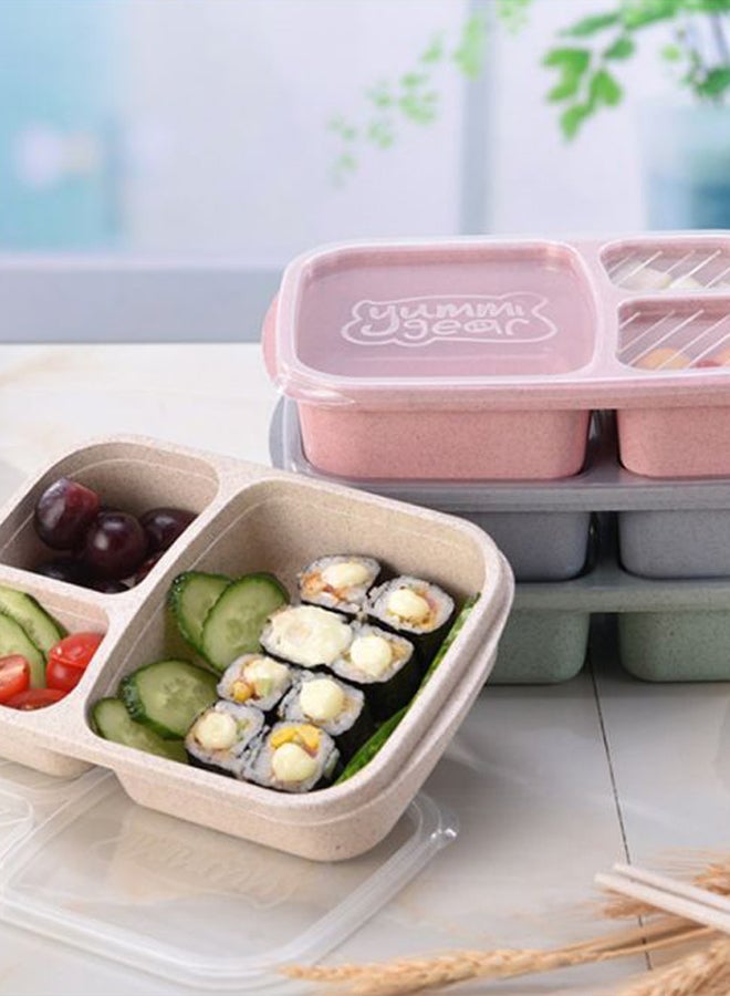 3-Grid Biodegradable Lunch Box Beige  - Image 3